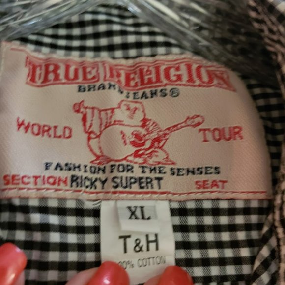 TRUE RELIGION  Boys SHIRT XL  TOP BUTTON DOWN XL Short SLEEVE - Picture 4 of 4